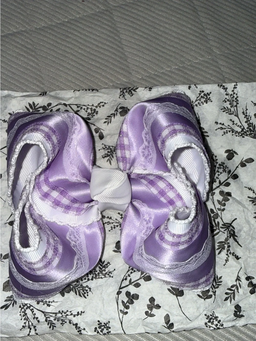Lavender Satin Hair Bow for Kids - Cute Purple Ribbon Accessory